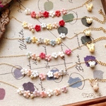 ︎𓊆受注製作𓊇ふんわりお花のブレスレット𖧷｡.⁺