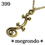 399.ゴールド蜥蜴ヤモリトカゲ蛇みたいに尻尾の長い爬虫類のネックレス