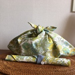 お弁当生活♪あずま袋＆お箸入れ♪大人花柄♪春イエロー