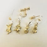〔sv925/真鍮〕星×猫の耳飾り