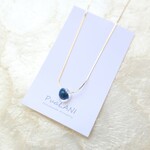 1粒のティアドロップ（ダークスカイブルー）♡華奢なチェーンネックレス♪～胸元にご褒美を～