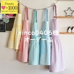 【rinco0406様オーダー品】一人で着られる☆シンプル＆可愛いキッズ 子供エプロン＆三角巾 ２点セット