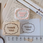 Thank You 吹き出し 左 わく線  消しゴムはんこ
