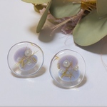 くすみカラークリアピアス(パープル+ブルー)