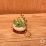 羊毛フェルトがま口 ちっちゃいフグ黄緑