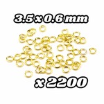 【A367】 送料無料 [約2200個] 丸カン 【GD】 3.5×0.6mm ゴールド
