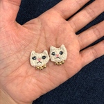 new♡一点物猫刺繍のピアス♡イヤリング