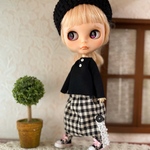 長袖ギンガムサルエルセット　ブライスサイズ