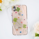 クローバーと七色アリッサム お花かわいい iPhoneケース 【iPhone11対応】