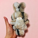 【ぬいぐるみ】まだらちゃん♡フワフワうさぎ♡手のひらサイズのぬいぐるみ♪
