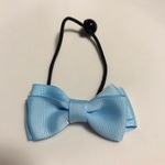 グログランリボンのヘアゴム　子ども　大人　水色　上品　おしゃれ　可愛い