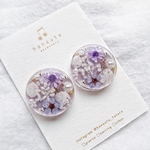 花たっぷりの耳飾り＊lavender / ○25mm