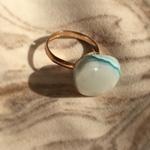 天然石 リング ホワイト ブルー