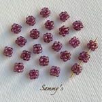 ライトアメジストラスター クリアパープル シードビーズボール 6mm 24個set