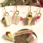 【選べる】桜と抹茶のケーキセットピアスorイヤリング