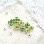 【《幸せいっぱい♡四つ葉のクローバー》樹脂粘土パーツ】