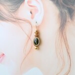 ドイツ製オーバルのオリエンタル風（オリーブG）♡ピアス・イヤリング♪【K18・K14GF/14kgf対応】