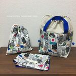 ♡kanna555様専用ページ♡　北欧風クマ柄　ランチトートバッグ　巾着　ランチョンマット