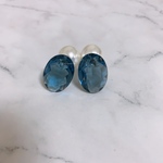 vintageガラスピアス ネイビー