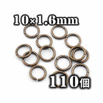 【e356】送料無料 [約70個] 丸カン 太軸 銅古美 10×1.6mm 