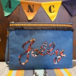 DENIM × ジャガードニット　Jollyのクラッチバッグ
