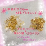 送料無料⌘平皿ピアス6mm&蝶バネキャッチ⌘