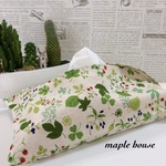［Sale］leaf🍀＆cherry🍒柄ティッシュケースカバー
