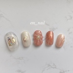 ニュアンスフラワーネイルチップ