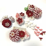 つまみ細工ヘアアクセサリー(赤)