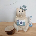 カメラと帽子のセット☆しろくま貯金箱