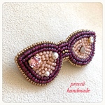 サングラスビーズ刺繍ブローチ　Sunglasses 