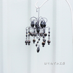 【送料無料】ブラックシャンデリア★黒と金★1/12・ゴシック・ハロウィン・ドールハウスの飾りに
