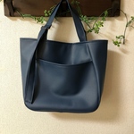ハンドメイド トートバッグ ネイビー 