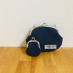 ☆帆布☆ちょっとそこまで☆がま口セット☆藍色