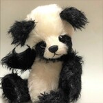 【送料無料】Pipica World ⊂(^(工)^)⊃ #1365　白黒パンダ　モヘア　テディベア