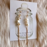 再々販！ケシ淡水パール♡チェーンピアス&イヤリング