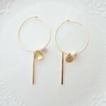 コットンパール&ゴールドチャーム フープピアス 逃げ恥