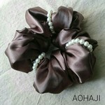 ☆2wayサテンシュシュ☆  ブラウン