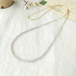 ビーズ LINE ネックレス ライトパープル  ビーズネックレス ロング