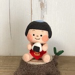 羊毛フェルトの切り株＆金太郎（おにぎり）