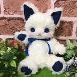 こねこちゃん 白×デニム ぬいぐるみ