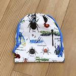 巾着  25×20センチ　昆虫◇白(裏地なし)　給食袋、お道具袋など✨