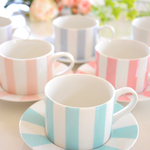 カラフルストライプのカップ＆ソーサー