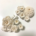 つまみ細工ヘアアクセサリー(白)