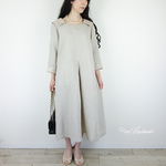 [予約販売]ヨーロッパナチュラルリネンケミカルレースタックワンピース**卒園　卒業式　入学式　ブラックフォーマル　冠婚葬祭　ブライダル