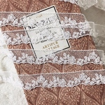 2m単位 綺麗 花&葉っぱ フラワーリーフ刺繍 チュールレース ブレード 白 BK200340 ハンドメイド 手芸 素材