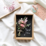 Mother's day Bouquet of pink and blackboard 春のピンク ドライフラワー 花
