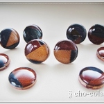 ▼受注制作▼秋色レザー×レジン ぷっくり丸ピアス/イヤリング