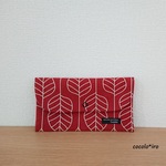 マスクケース ( フタつきタイプ )　　　* Leaf Line　col. Octide Red