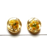 ミモザと黄色のスターフラワー　2センチまん丸タイプの透明